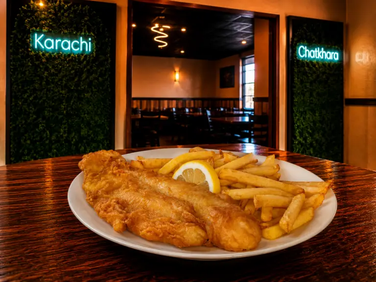 Fish and Chips served fresh at Karachi Chatkhara